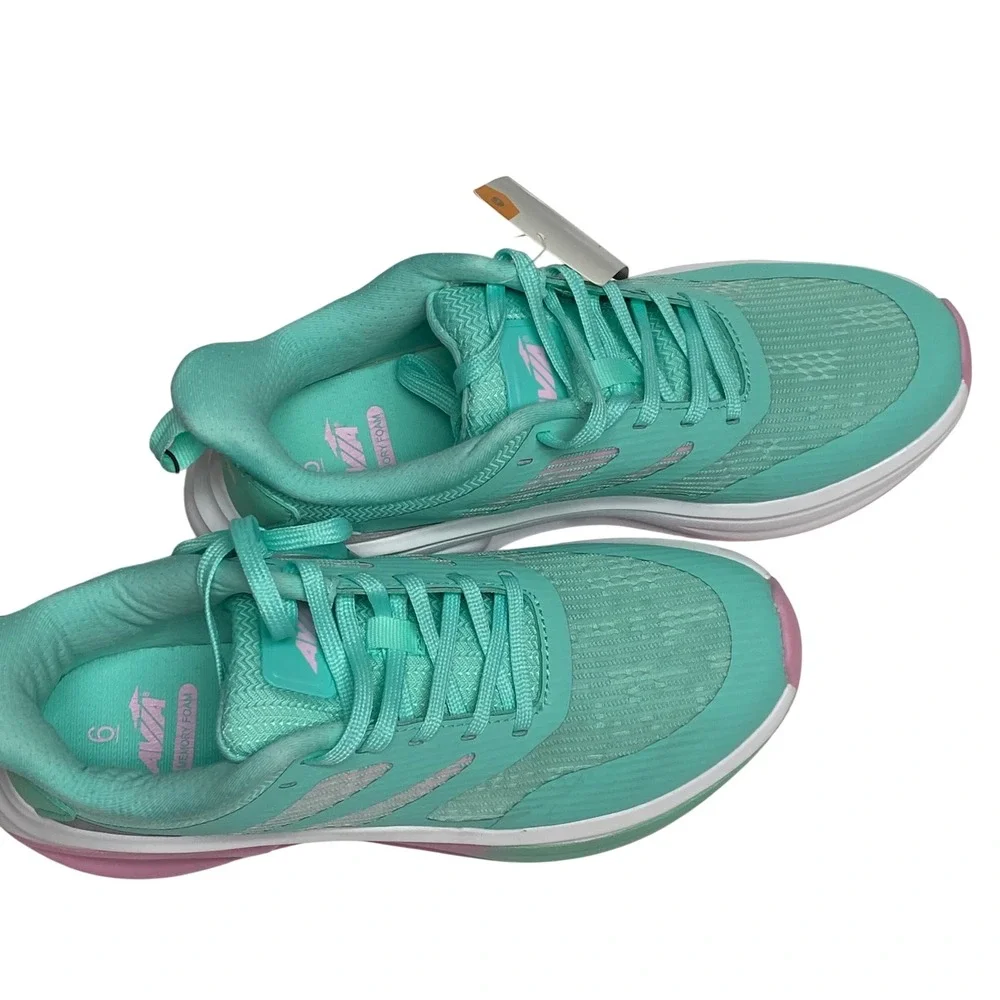 Avia Women Teal Pink‎ Running Sneakers Memory Foam Athletic Shoes Size 6 NEW